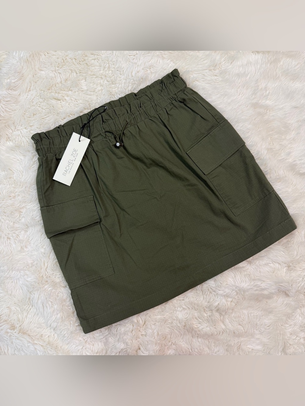 NEW! Rachel Zoe Olive Green Cargo Mini Skirt